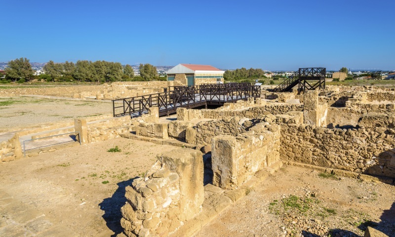 Ancient ruins in Paphos Archaeological Park