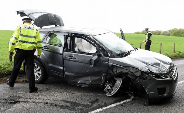 One of the cars involved in the crash on the B9170