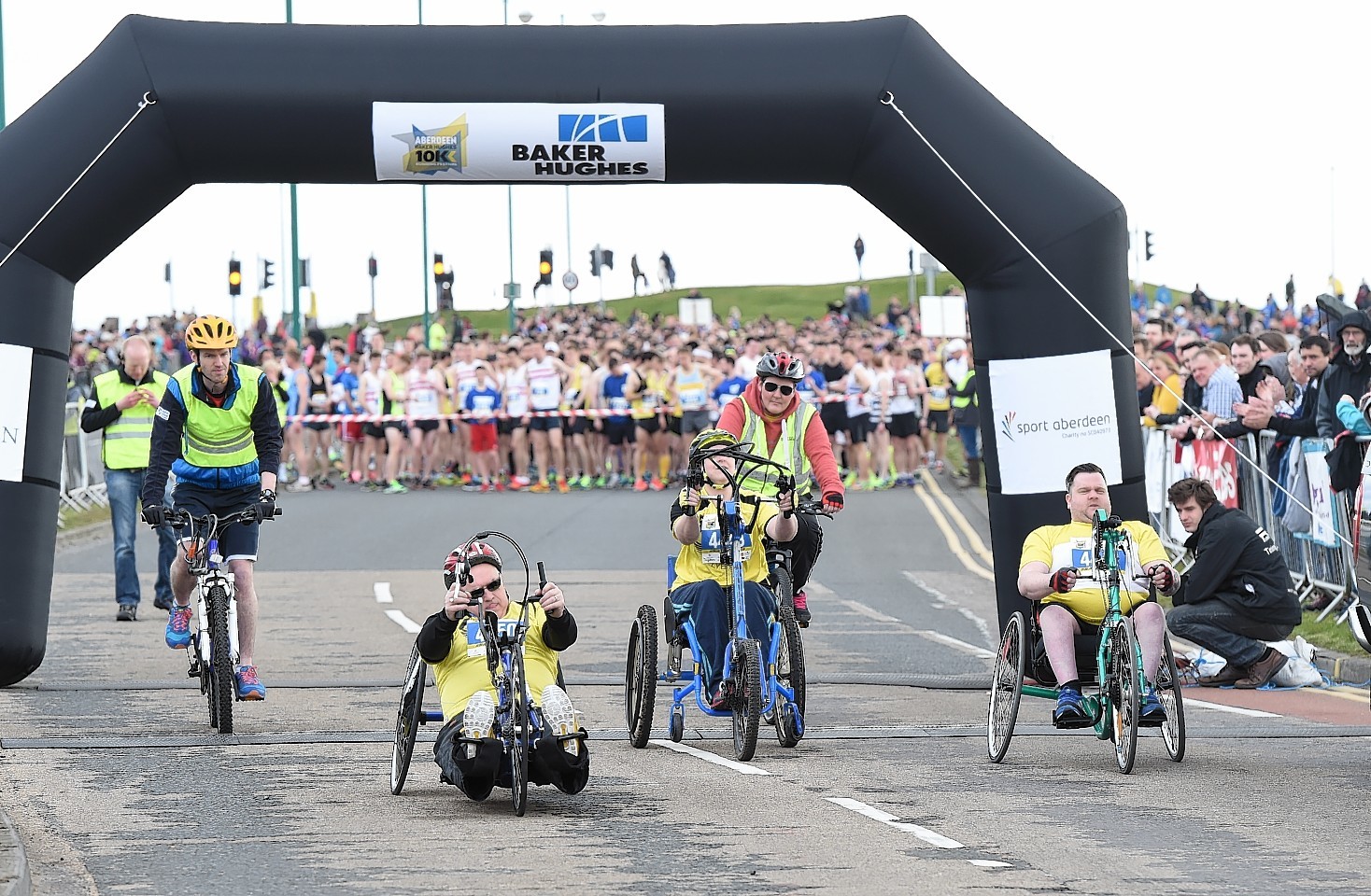 The wheelchair race along Aberdeen beach boulevard. Picture by Kevin Emslie