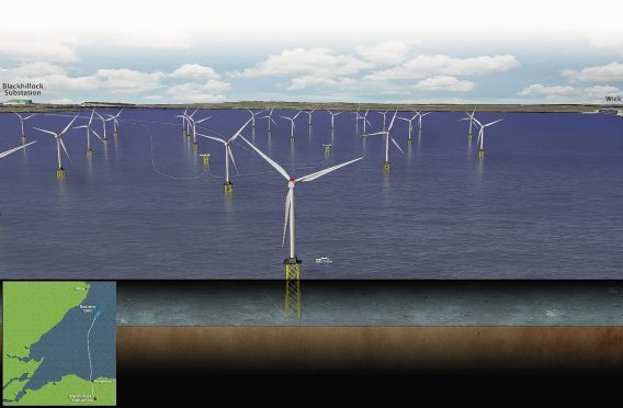 Artists impression of the Beatrice Windfarm