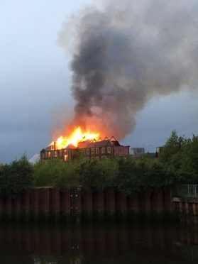 The flames can be seen across Glasgow