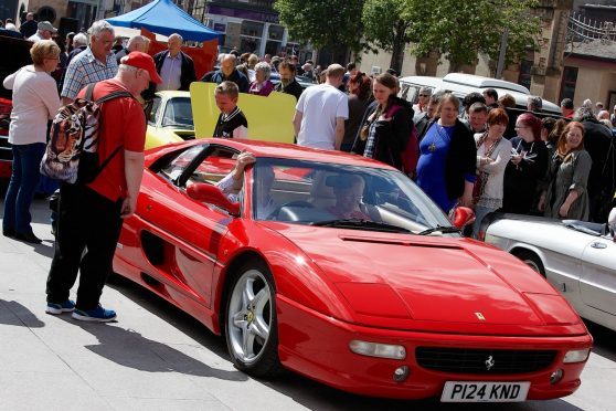 This Ferrari received plenty of attention at the Inverness Classic Vehicle Show.