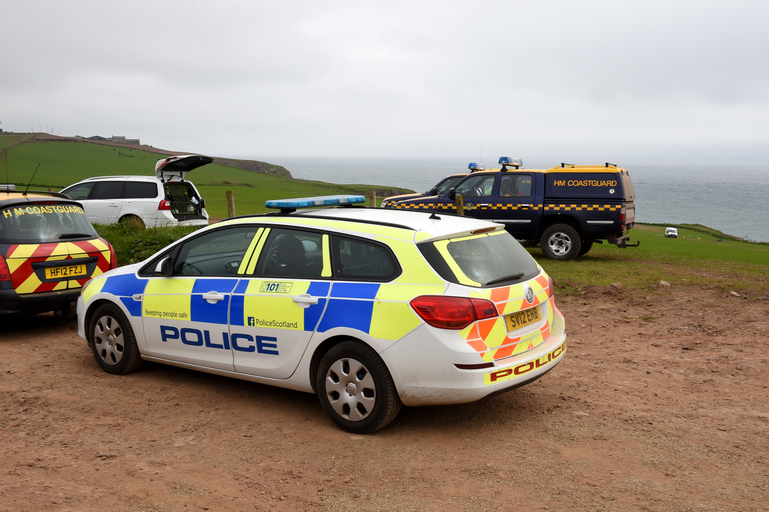 Police Scotland, the Scottish Ambulance Service, Aberdeen Coastguard and Stonehaven RNLI were called to the cliffs at Whistleberry Farm, Kinneff, near Inverbervie. Picture by KENNY ELRICK 27/05/2016