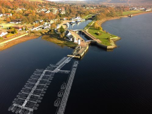 The proposed marina at Corpach near Fort William