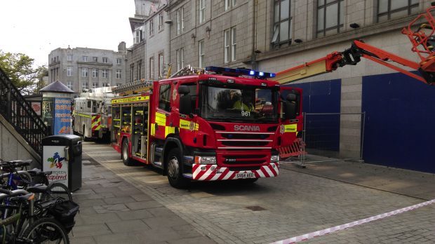 One of the fire engines at the scene