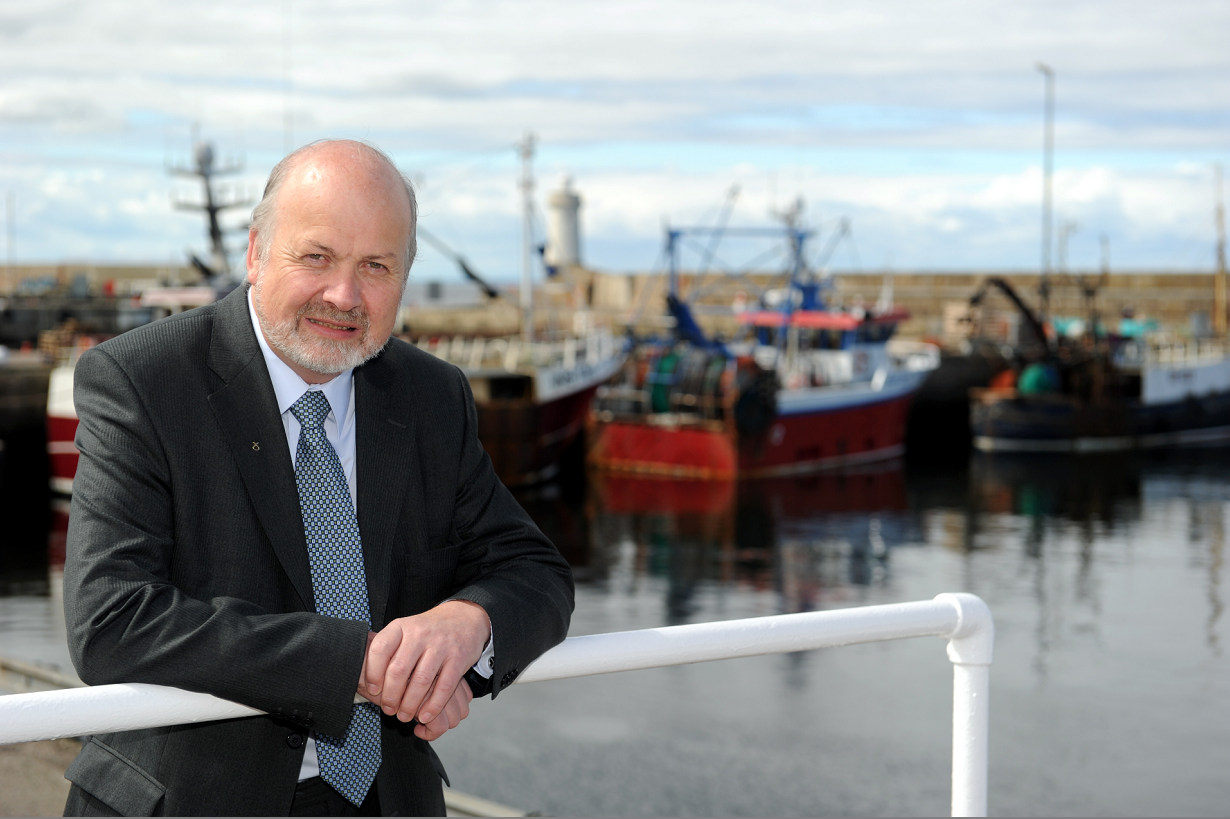 Councillor Gordon McDonald at Buckie harbour.