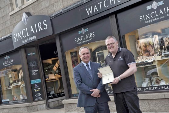 Owner Ian Sinclair and goldsmith, Steve Mitchell, from Sinclairs