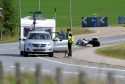 Police at the scene of the crash on the A96