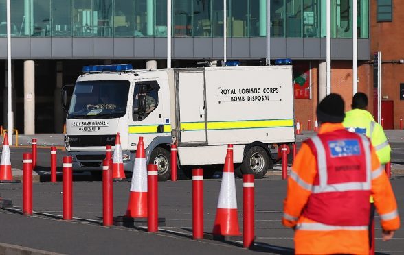 Bomb disposal unit arrives outside Old Trafford