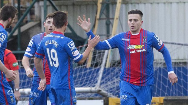 Miles Storey, right, during his first spell at Caley Thistle.