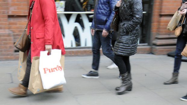 The Scottish Retail Consortium found there was a fall in shopper numbers in April compared with the same month last year