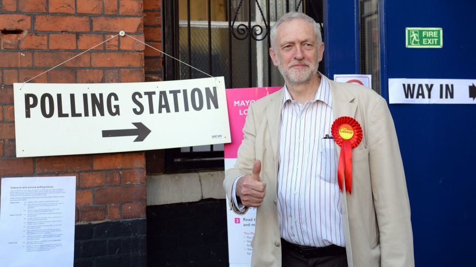 Thumbs up from Labour leader Jeremy Corbyn, but his party has suffered a host of election defeats