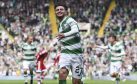 Celtic's Patrick Roberts celebrates his second goal of the match