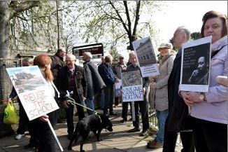 Protesters greeted the councillors