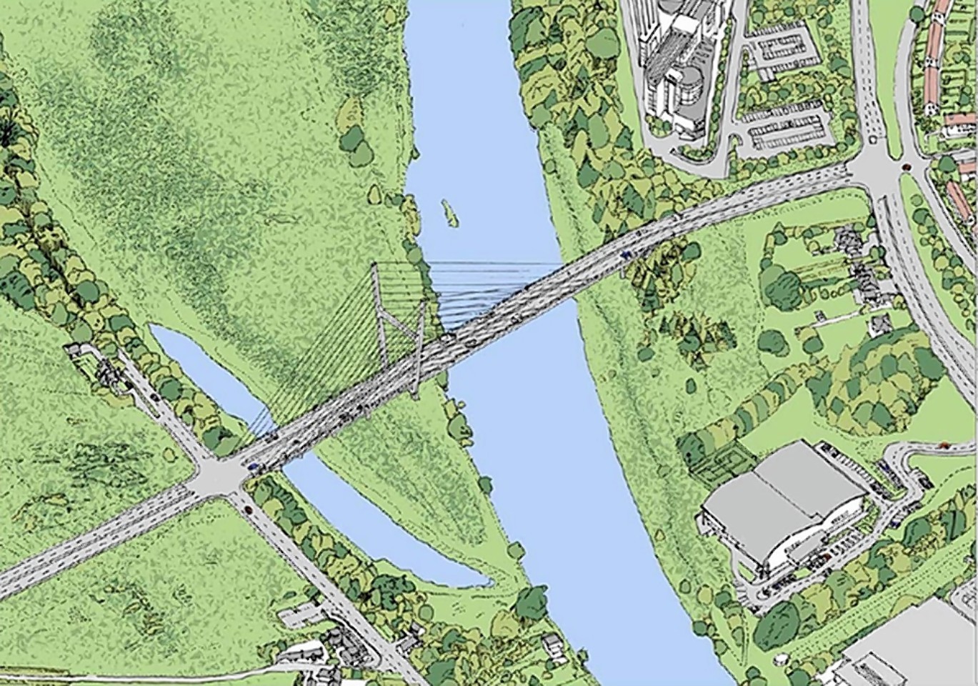One of the options for the new River Dee Bridge 