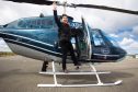 Ruth Davidson arrives in Peterhead by helicopter