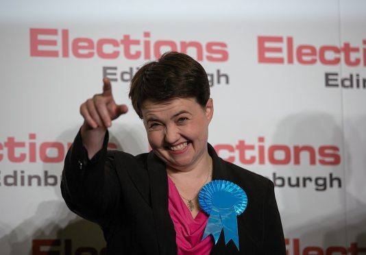Ruth Davidson celebrates being elected Conservative MSP for Edinburgh Central