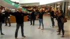 AOC Productions start their flash mob in the Bon Accord Centre