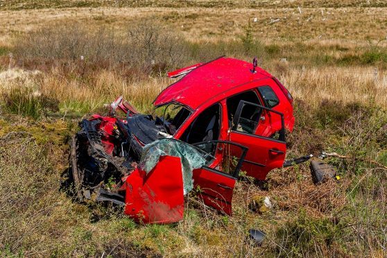 The scene of the crash approximately a mile north of Broadford in Skye.