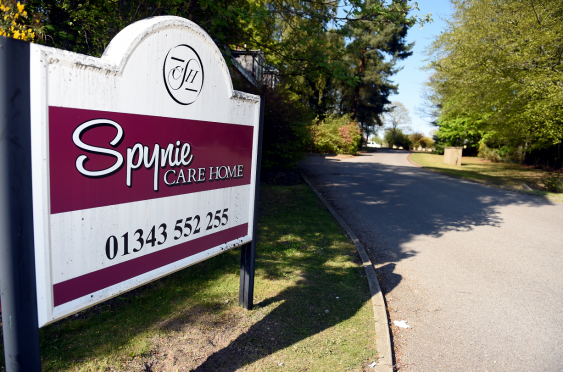 Entrance to Spynie Care Home in Duffus Road, Elgin.