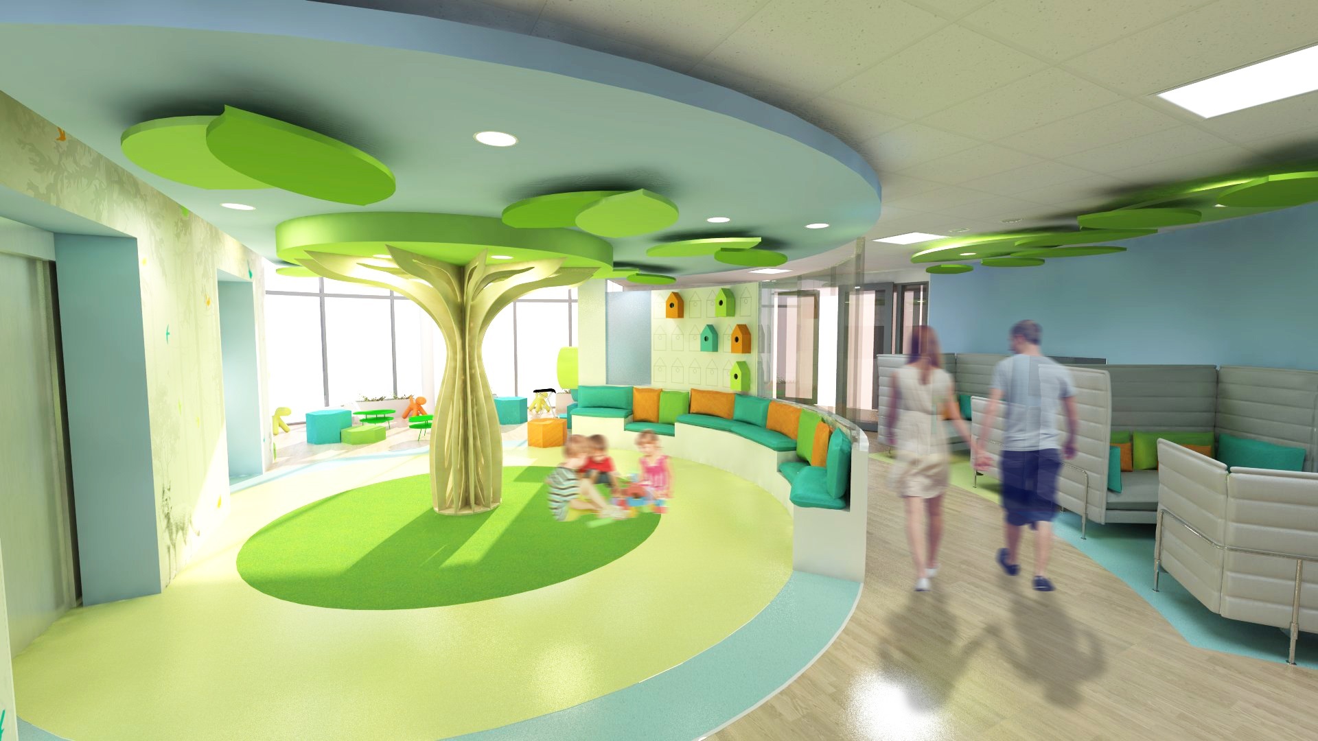 How the hospital's new reception area will look.