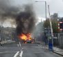 Vauxhall Zafira on fire in London.