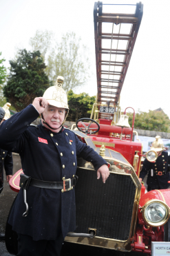 Maurice Dodd and the old fire engine at last year's open day