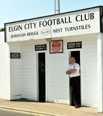 Elgin City chairman Graham Tatters outside Borough Briggs.