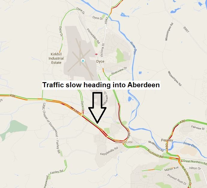 Slow traffic on the A96