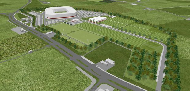 Artist impression of the new stadium planned for Aberdeen FC
