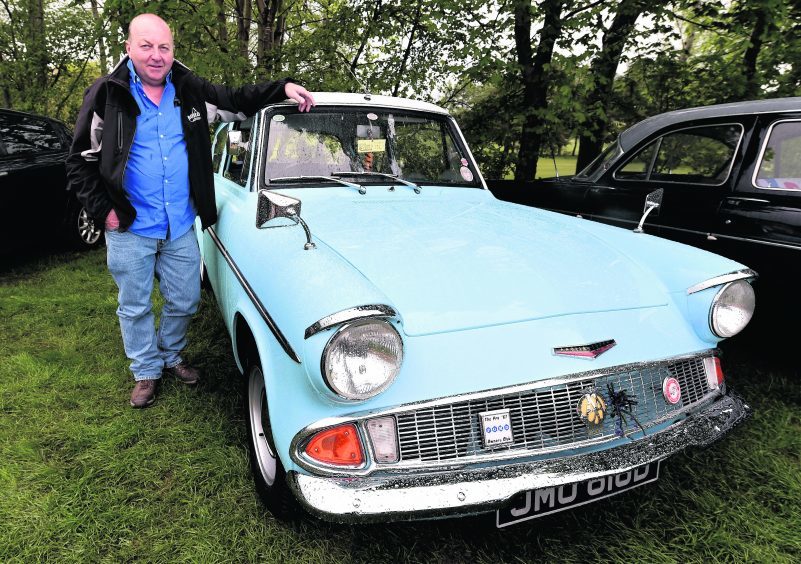 Bruce Matthew, Mintlaw with his 1966 Ford Anglia.