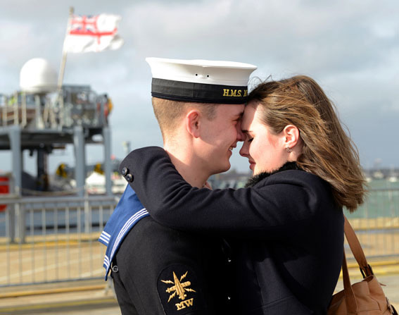 Royal Navy Royal Marines Charity Family & Friends Award: HMS Middleton deploys. L(Phot) Paul Hall
