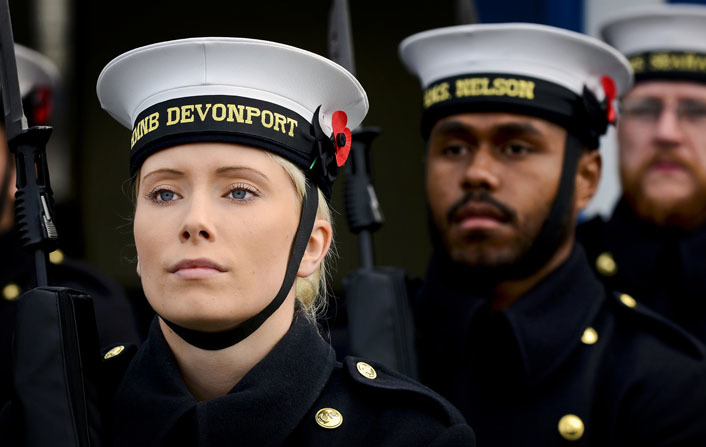 Spirit of Diversity Award: More than 100 members of the Royal Navy and Royal Marines have been practising their marching skills ahead of the Remembrance Sunday ceremony. L(Phot) Iggy Roberts