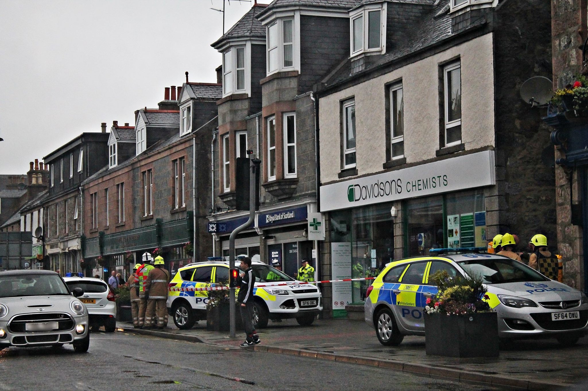 Police at the scene in Banchory