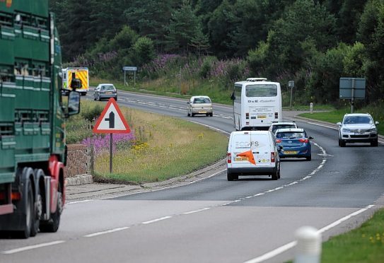 A9 traffic slowing at Tomatin.