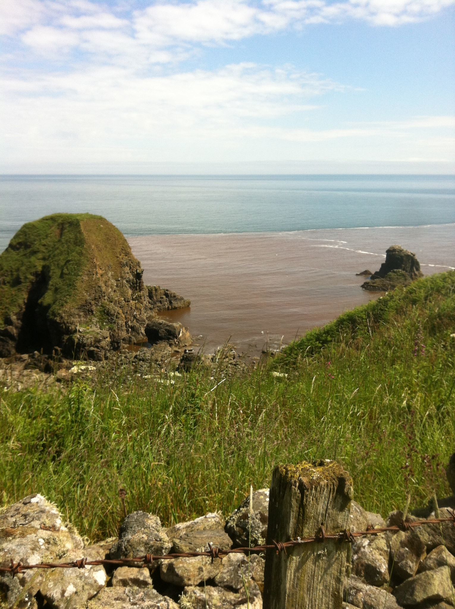 The North Sea is turned brown at Muchalls.