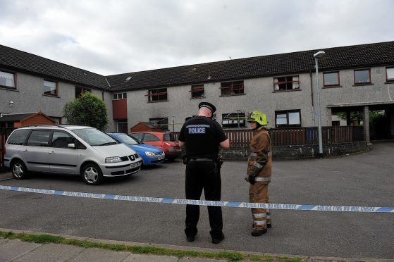 Emergency services at the scene of Barbara Anderson's home