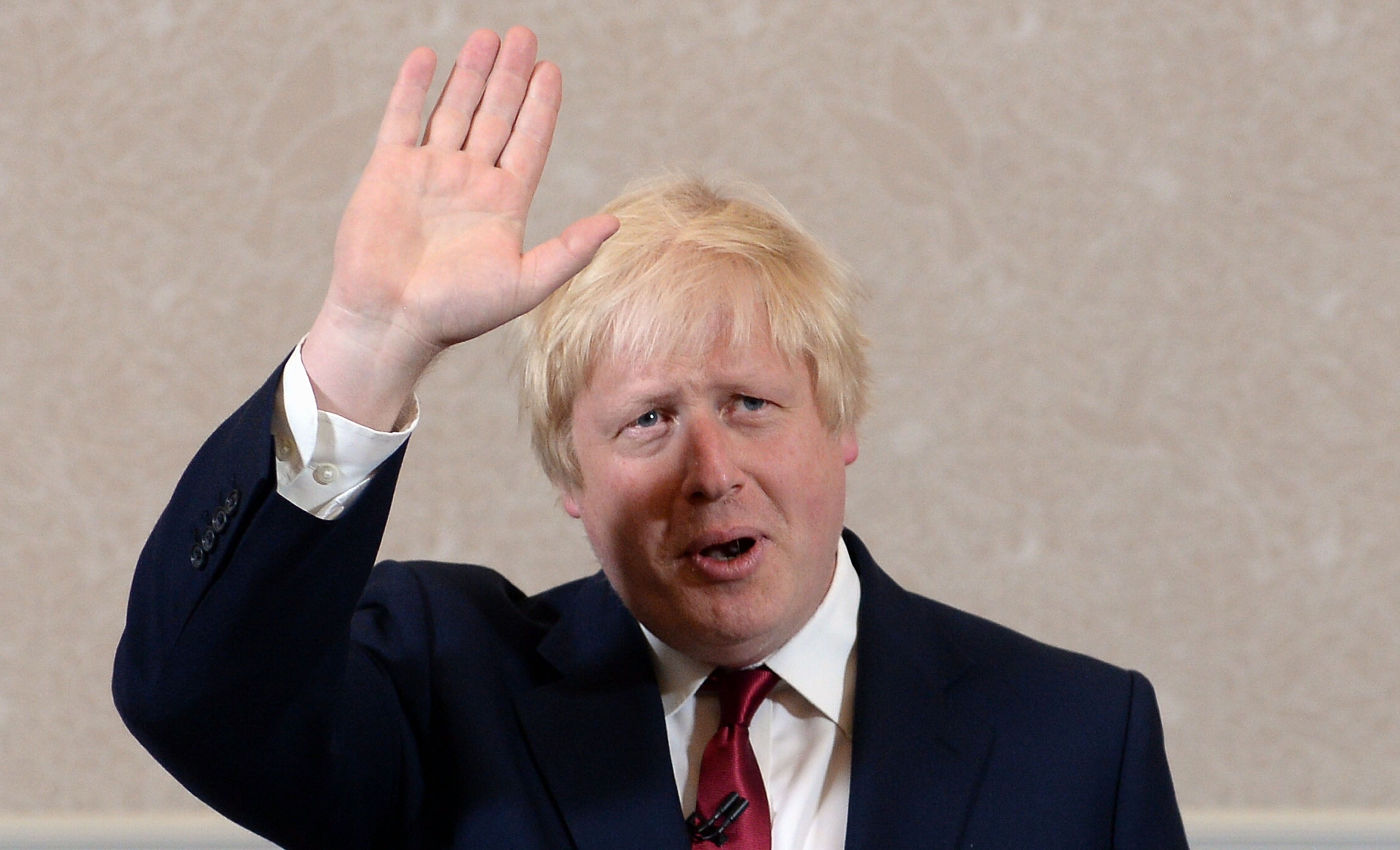 Boris Johnson speaks during a press conference at St Ermin's Hotel in London