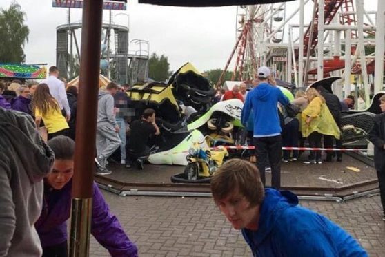 The scene of the accident at M&D's theme park in Lanarkshire