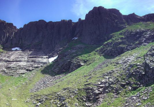 The crags in Coire an Lochain. Photograph: Heather Morning MCofS