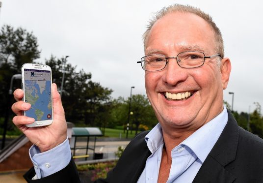 Colin Rawlinson with and app, 'Stethyscope' on his phone to get people back into work. 
Picture by Jim Irvine  16-6-16