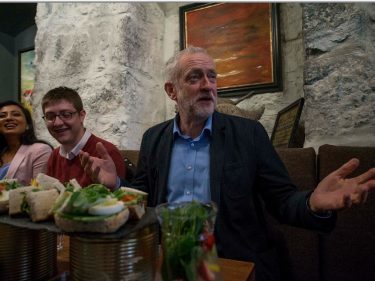 Corbyn enjoys a bite at Cafe 52