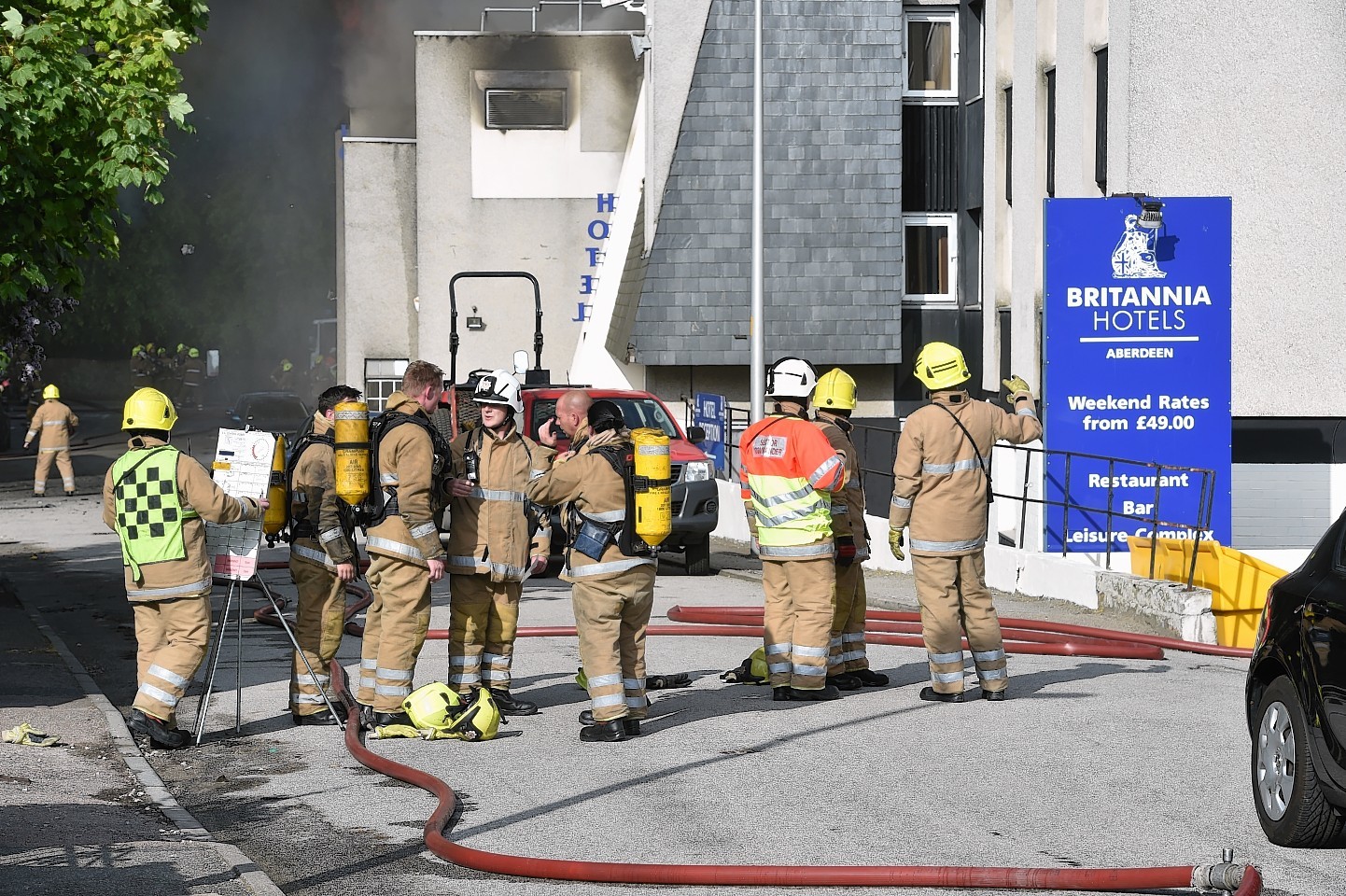 Britannia Hotel devastated by fire. Pictures and video by Colin Rennie