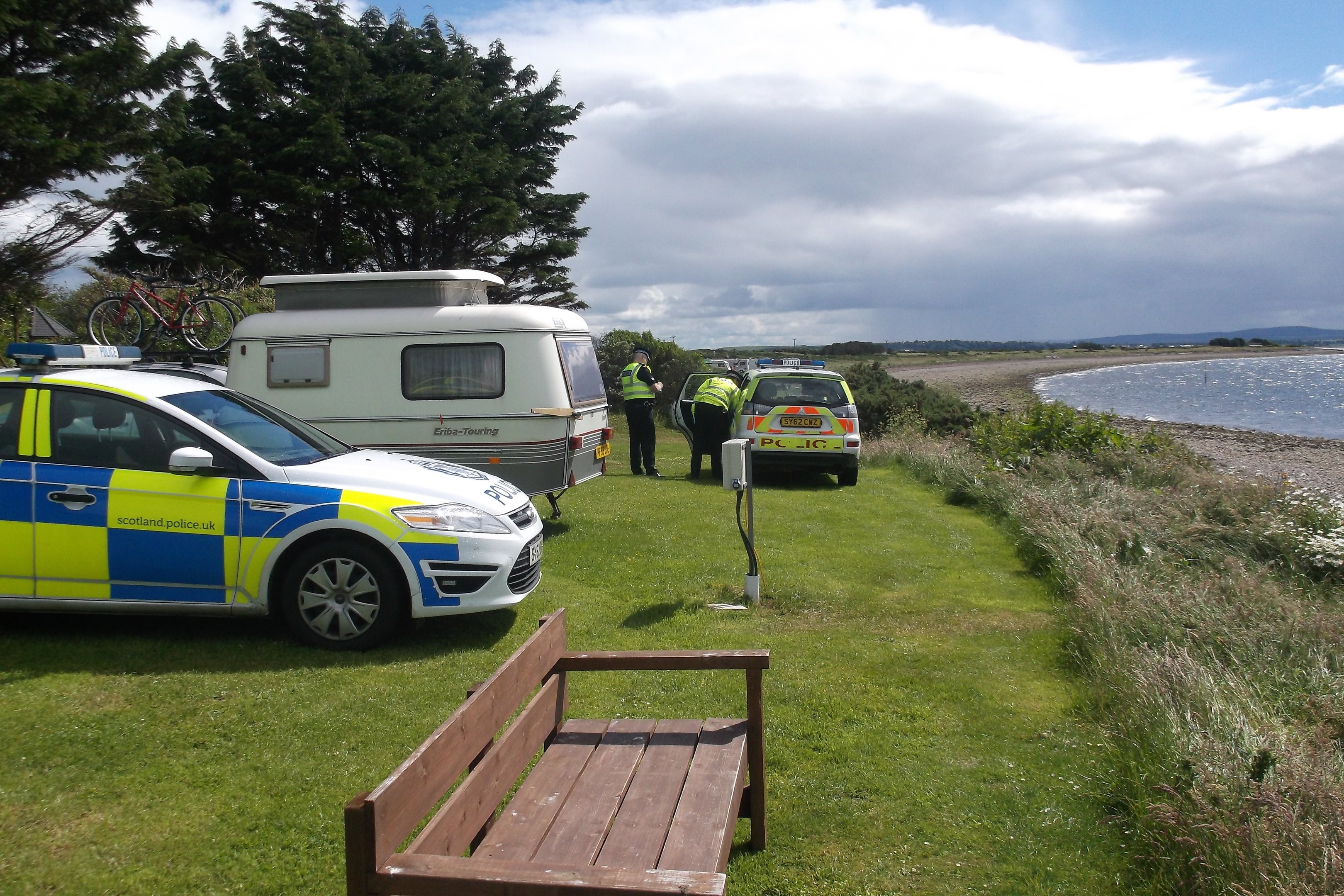 Police activity at Fortrose campsite following the incident