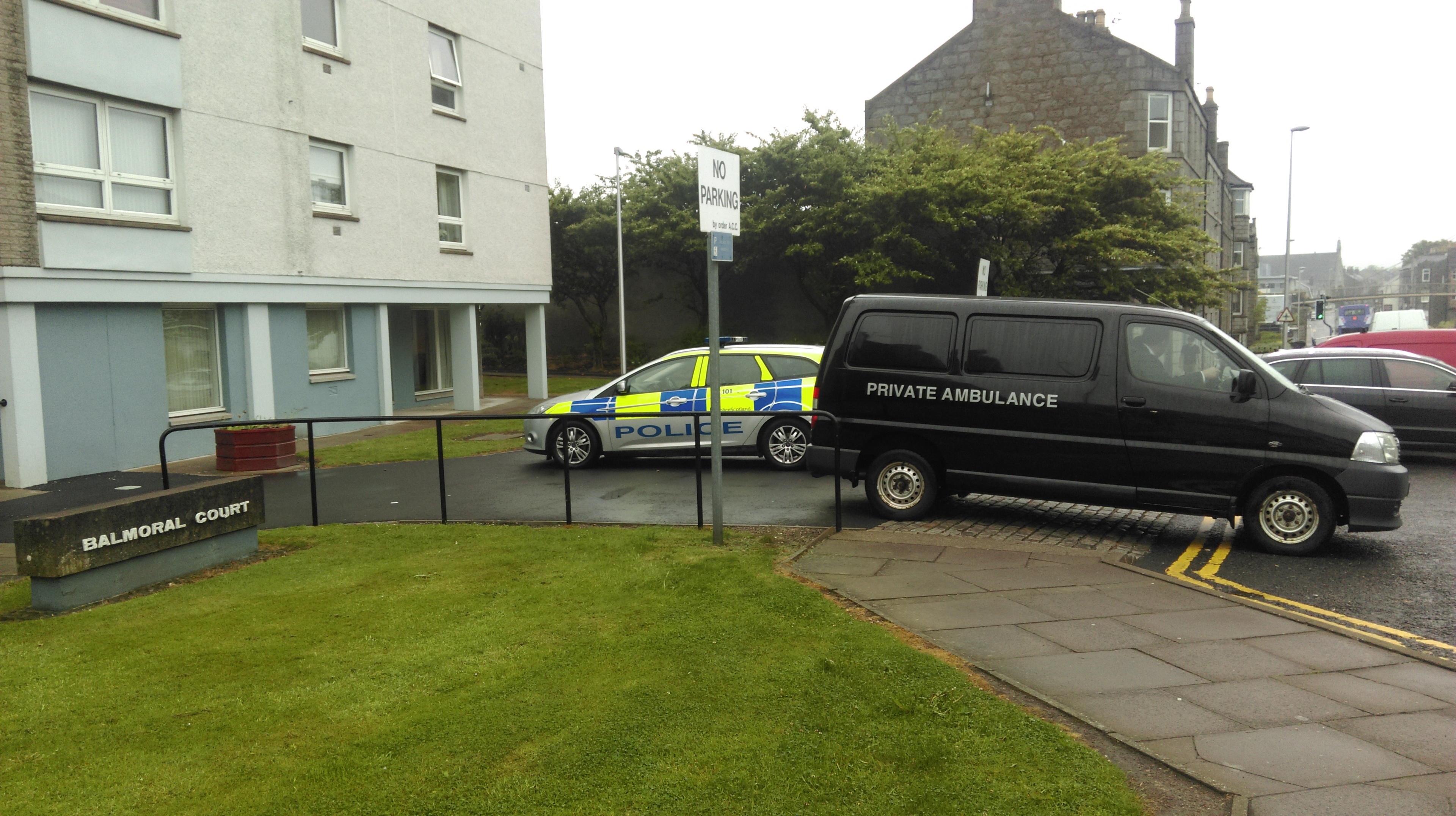 Police at the scene at Balmoral Court.