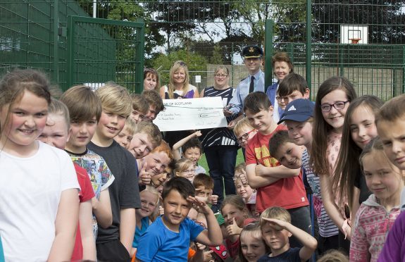 Group Captain Paul Godfrey visited St Geradine Primary School in Lossiemouth this week to open their new Multi Use Games Area (MUGA).  The MUGA has been jointly funded by a Community Covenant Grant, the Sportscotland Legacy 2014 Active Places Fund, and money raised by the School's Parent Council.

Job no:los-16-0456
Date: 22 jun 16
Description:
Originator:
Section:
Ex:

*For more Information Contact Photographic Section, RAF Lossiemouth, IV31 6SD. Tel: 01343 817191

Crown Copyright: This image may be used for current news purposes only.  It may not be used, reproduced or transmitted for any other purpose without first obtaining a copyright license available from the MoD, Crown Copyright Unit. ipr-cc@dpa.mod.uk
Job no: los_10_0 
Date: (Day)/(Month)/2010
Description:
Originator:
Section:
Ex:

*For more Information Contact Photographic Section, RAF Lossiemouth, IV31 6SD. Tel: 01343 817191

Crown Copyright: This image may be used for current news purposes only.  It may not be used, reproduced or transmitted for any other purpose without first obtaining a copyright license available from the MoD, Crown Copyright Unit. ipr-cc@dpa.mod.uk