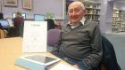 Lewis Riddoch, 80, learned internet skills after going to classes at Buckie Library.