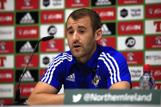 Northern Ireland's Niall McGinn during a press conference at Parc de Montchervet, Saint-Georges-de-Reneins.