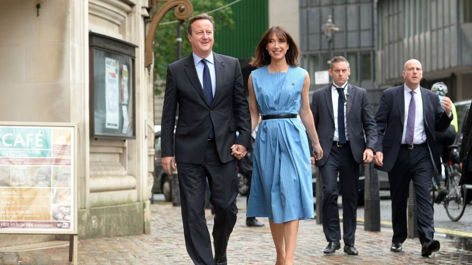 Prime Minister David Cameron and wife Samantha