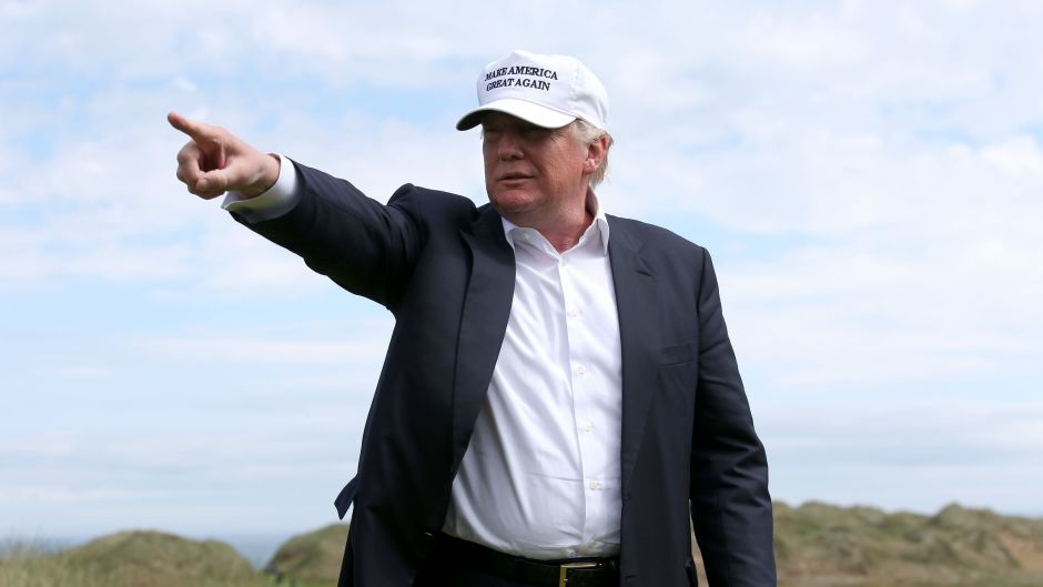 Donald Trump on the golf links at Balmedie